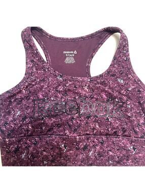 Reebok Tank Top Workout Athletic Racerback Pink Speckled Gym Top